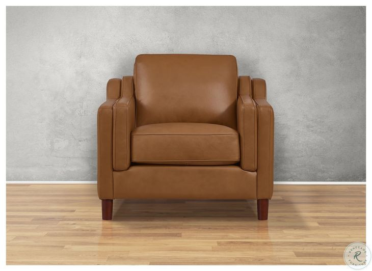 Isla Cognac Leather Upholstered Accent Chair