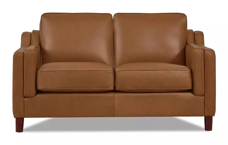 Isla Cognac Leather 60" Loveseat