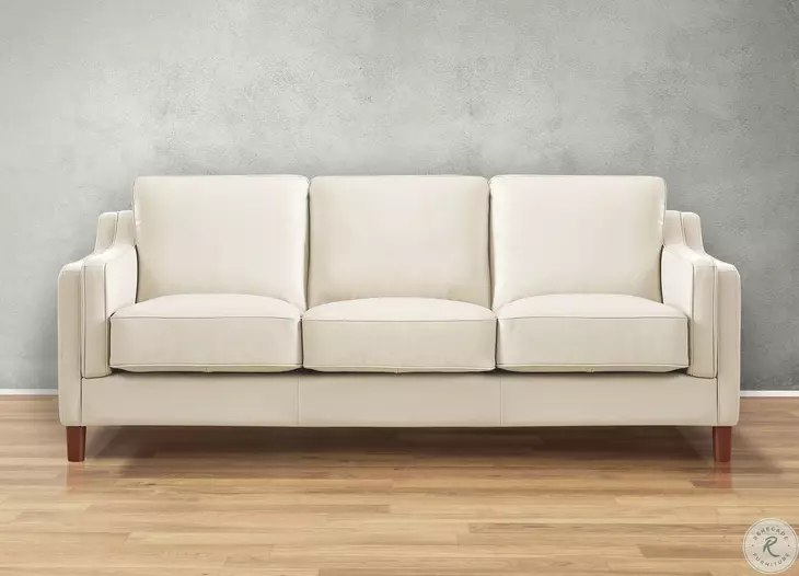 Isla Vanilla Leather 84" Sofa