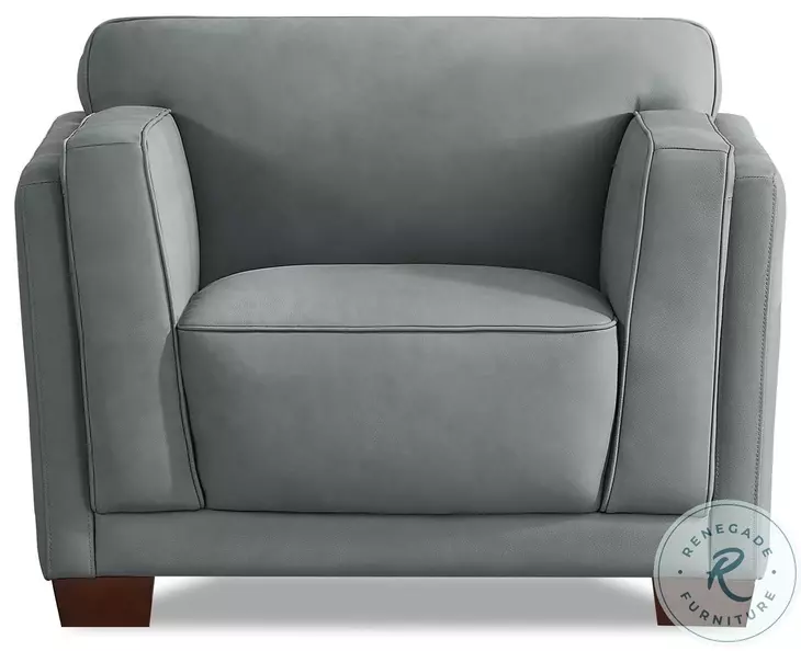 Preston Slate Gray Top Grain Leather Chair