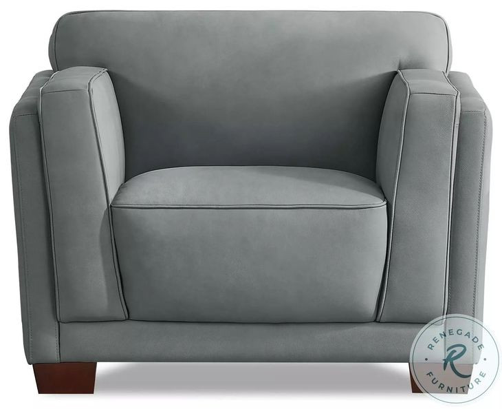 Preston Slate Gray Leather Upholstered Accent Chair