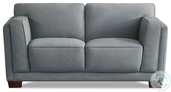 Preston Slate Gray Leather 67" Loveseat