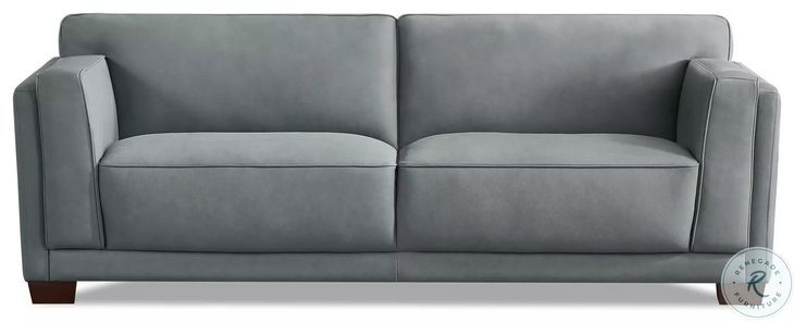 Preston Slate Gray Leather 93" Sofa