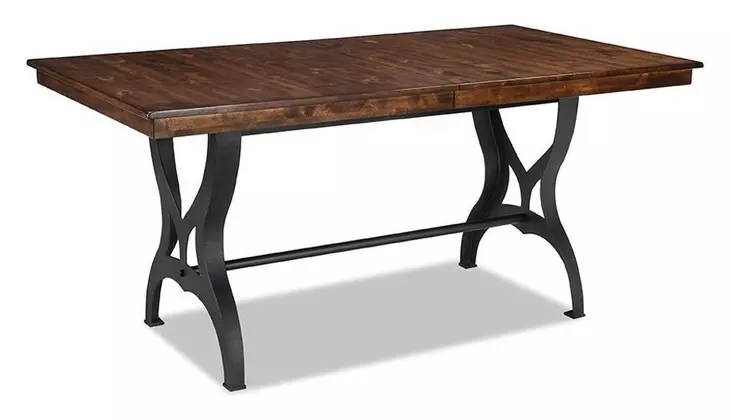 District Copper and Black Extendable Rectangular Counter Height Dining Room Set