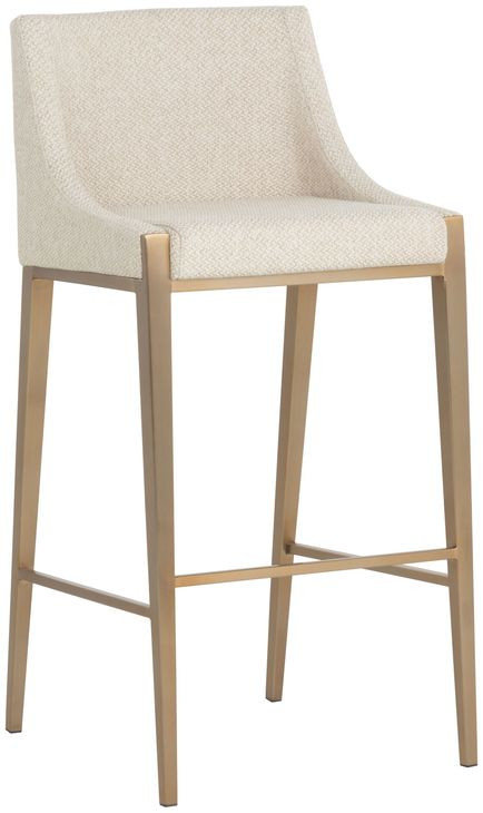 Landmark Monument Oatmeal Upholstered Bar Stool