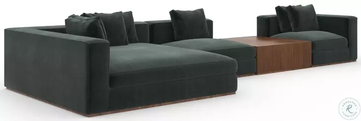 Bello Spruce Green 4 Piece LAF Chaise Sectional