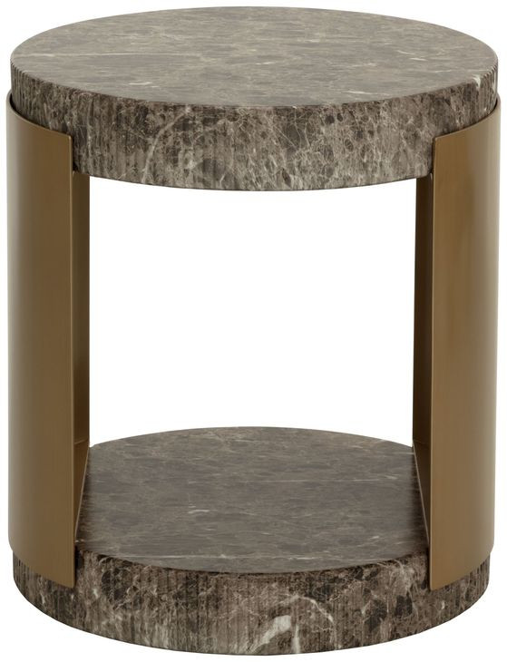 Gardiner Dark Emperador Outdoor Round End Table