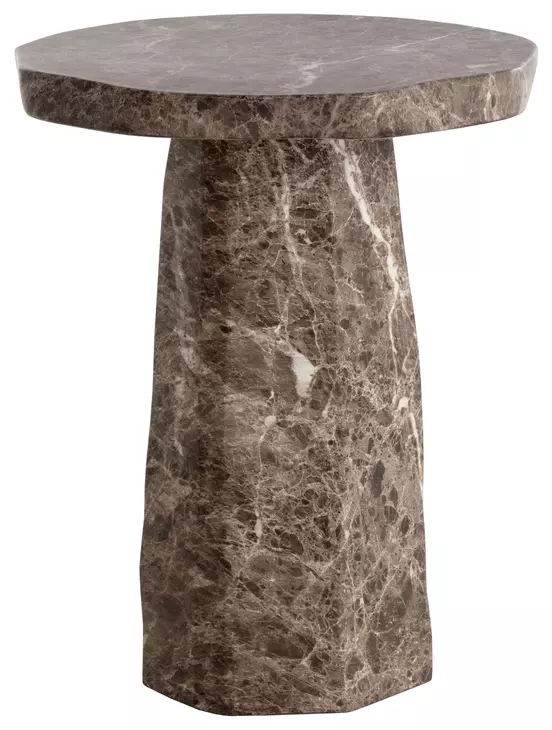 Celeste Dark Emperador Outdoor Round End Table