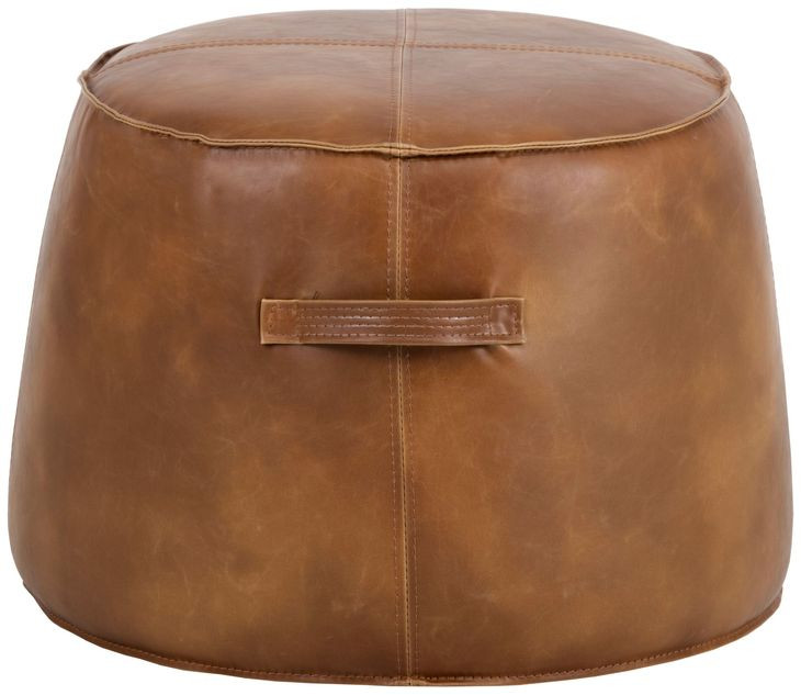 Noella Tobacco Tan Round Ottoman