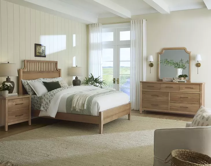 Pure Maple Natural Queen Garden Panel Bed