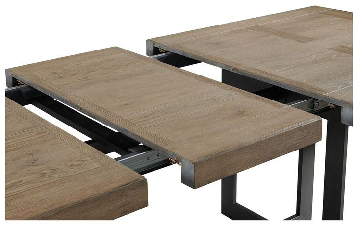 Eden Rustic Dune and Black 98" Extendable Rectangular Dining Table