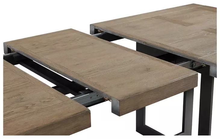 Eden Rustic Dune and Black 98" Extendable Rectangular Dining Table