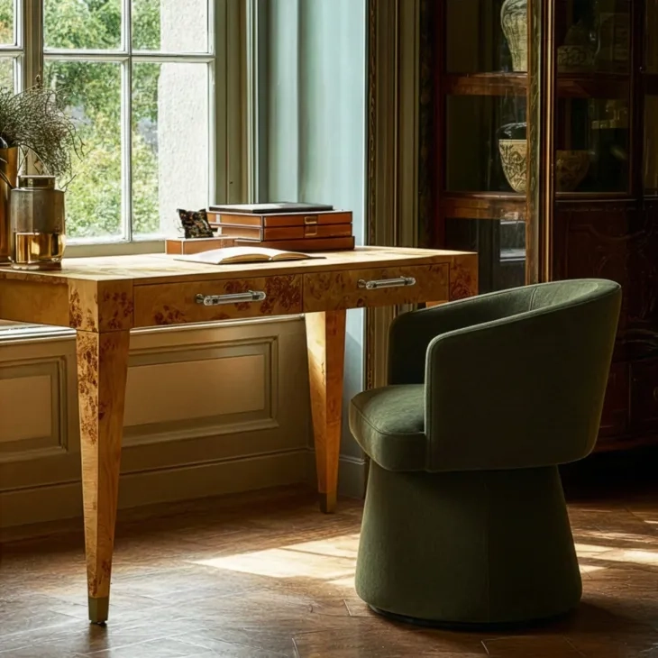 Kristen Olive Green Upholstered Desk Chair