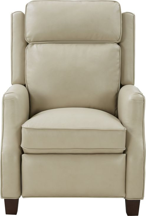 Nixon Barone Parchment Leather Push Thru The Arms Recliner