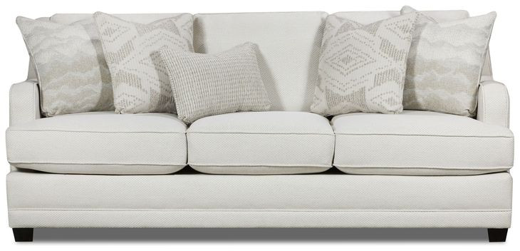 Hobnob Cotton Off White Performance Fabric 87" Sofa
