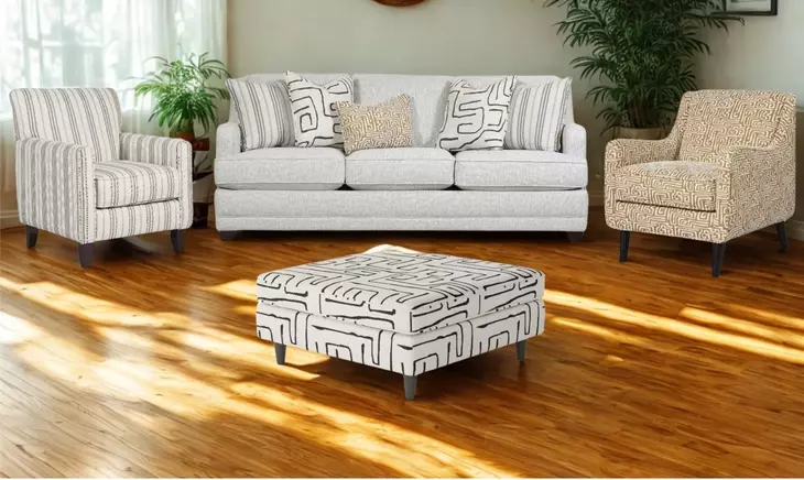 Durango Pewter Off White Living Room Set