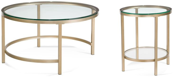 Anderson Antique Gold Round Occasional Table Set