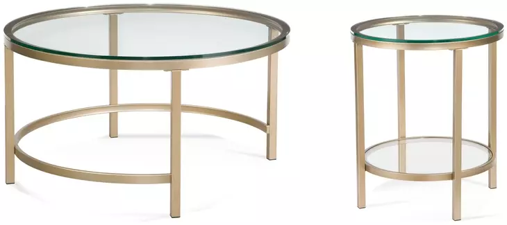 Anderson Antique Gold Round Occasional Table Set