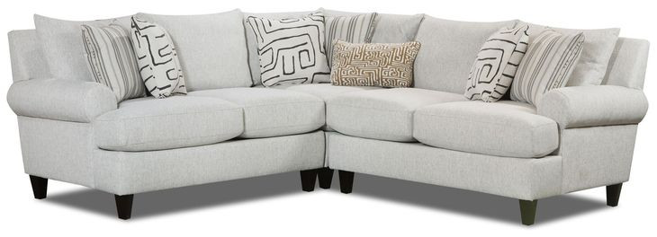 Durango Pewter Off White Performance Fabric 3 Piece Modular Sectional with Pillows
