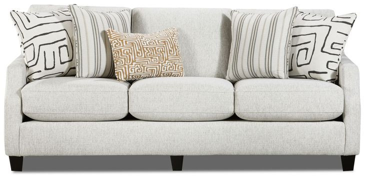 Durango Pewter Off White Performance Fabric 87" Sofa