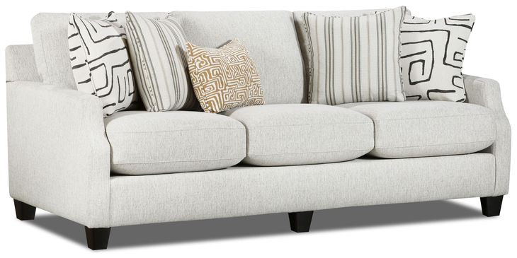 Durango Pewter Off White Performance Fabric 87" Sofa