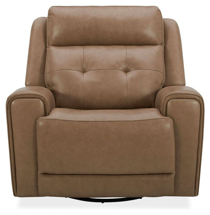 Worthington York Sand Leather Glider Power Recliner with USB Charging