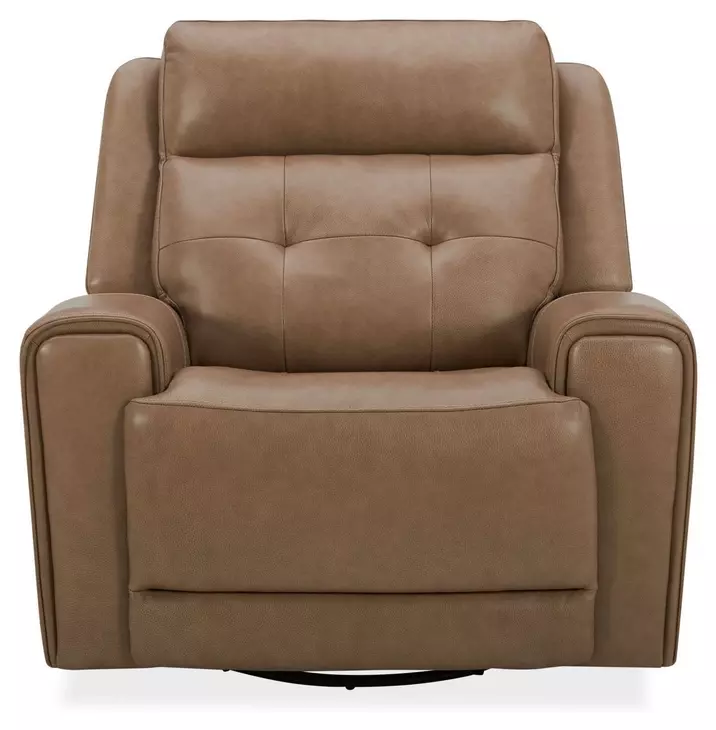 Worthington York Sand Leather Glider Power Recliner with USB Charging