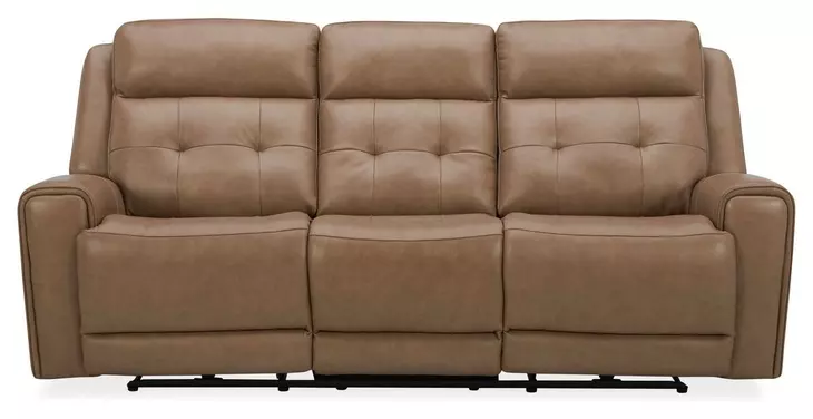 Worthington York Sand Leather 87" Zero Gravity Power Reclining Sofa with USB Charging