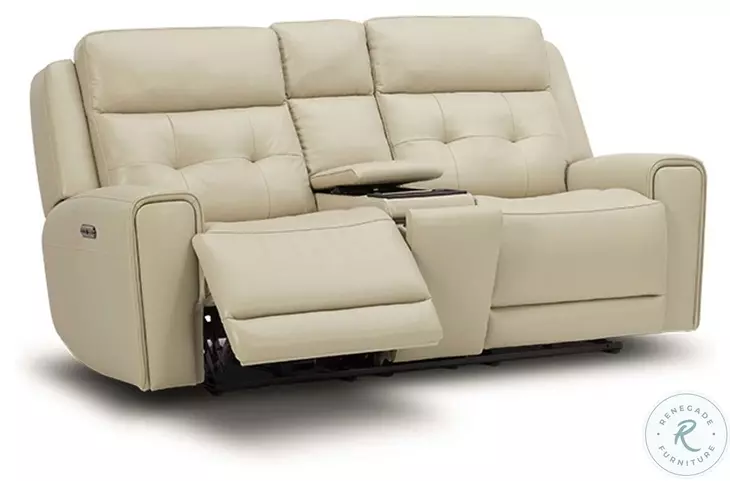 Carrington Baja Stone Leather Power Reclining Loveseat