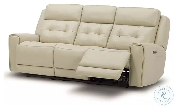 Carrington Baja Stone Leather Power Reclining Sofa