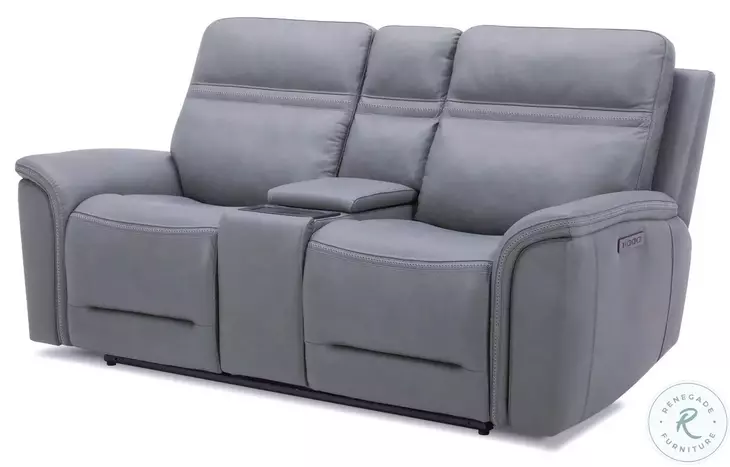 Cooper Bleu Gray Leather Triple Zero Gravity Power Reclining
