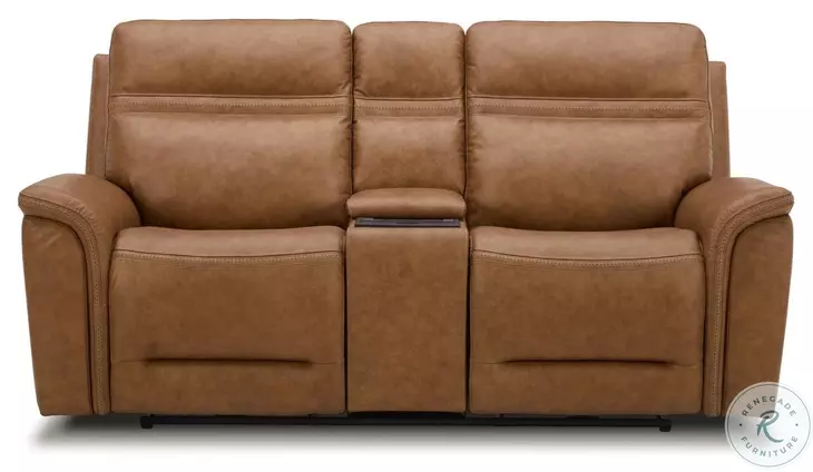 Cooper Camel Leather Power Reclining Loveseat