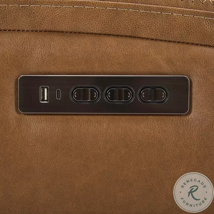 Sullivan Camel Leather Power Reclining Sofa