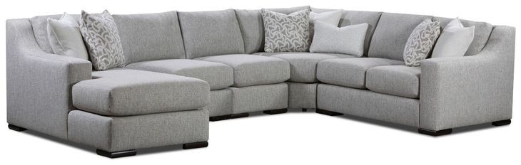 Durango Moose Beige 5 Piece Modular Sectional with LAF Chaise Pillows