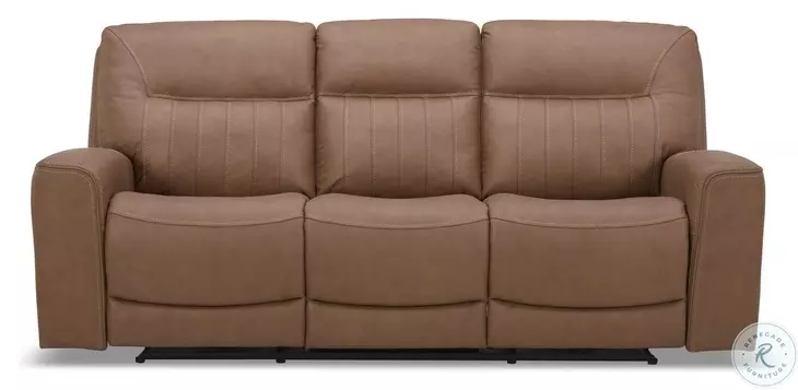 Bennett Butternut Leather Power Reclining Sofa With Power Headrest