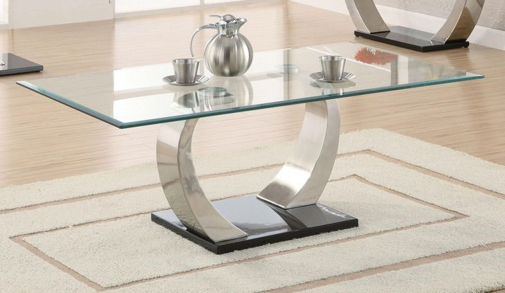 Pruitt Clear And Satin Coffee Table