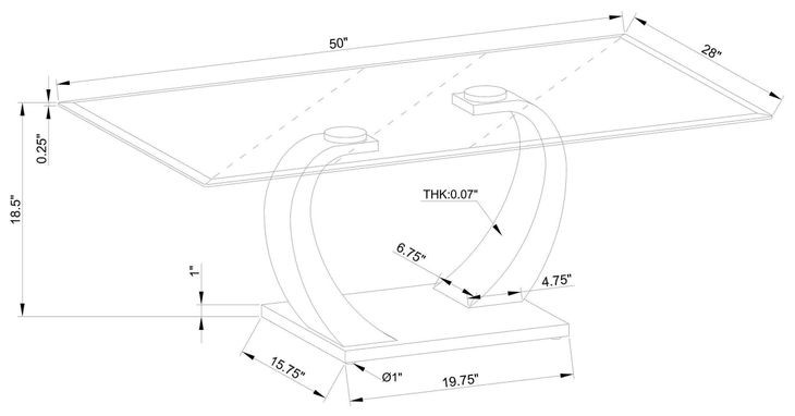 Pruitt Clear And Satin Coffee Table