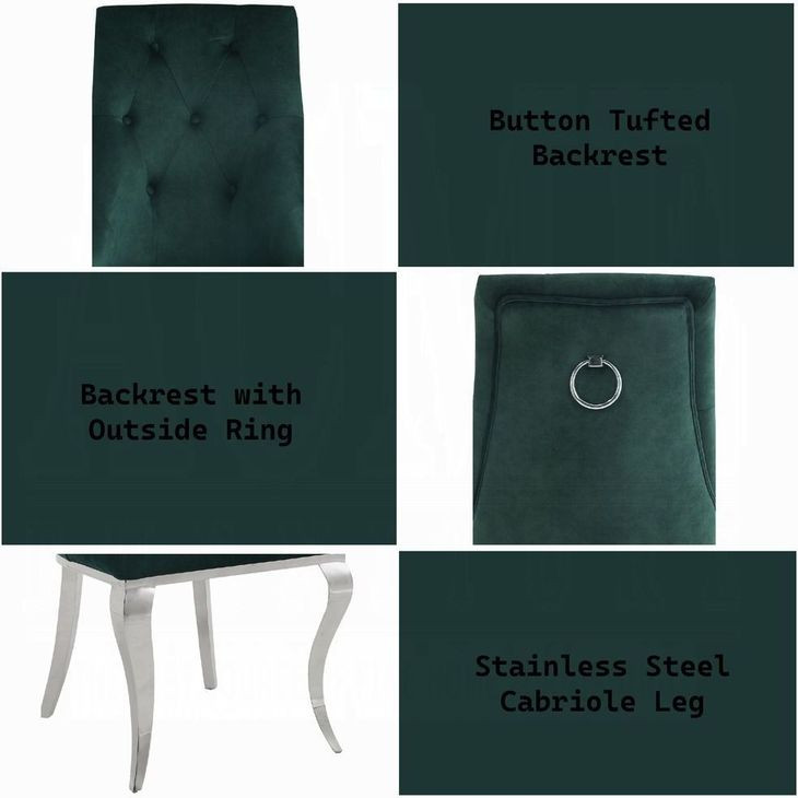 Dekel Green Upholstered Side Chair Set of 2