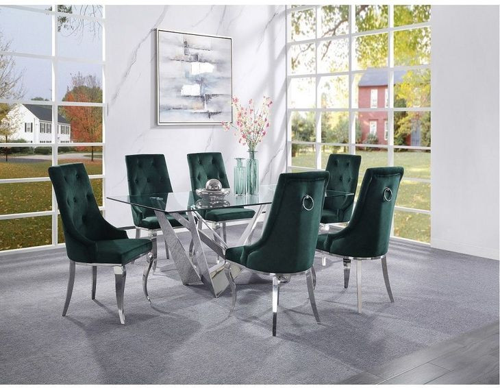 Dekel Green Upholstered Side Chair Set of 2