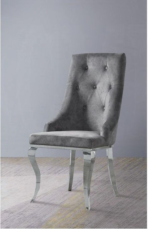 Dekel Gray Upholstered Side Chair Set of 2