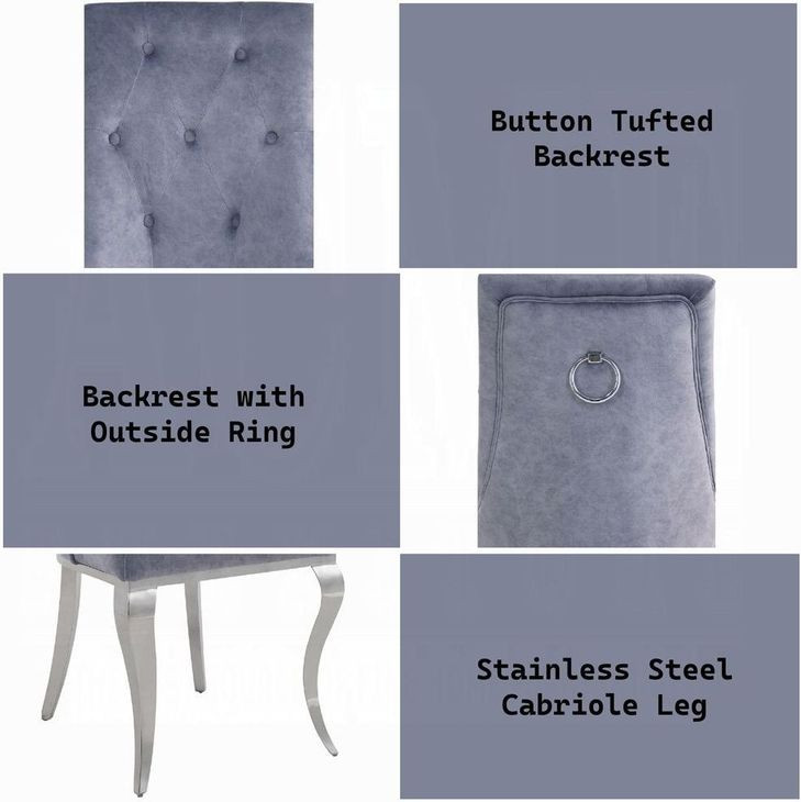 Dekel Gray Upholstered Side Chair Set of 2