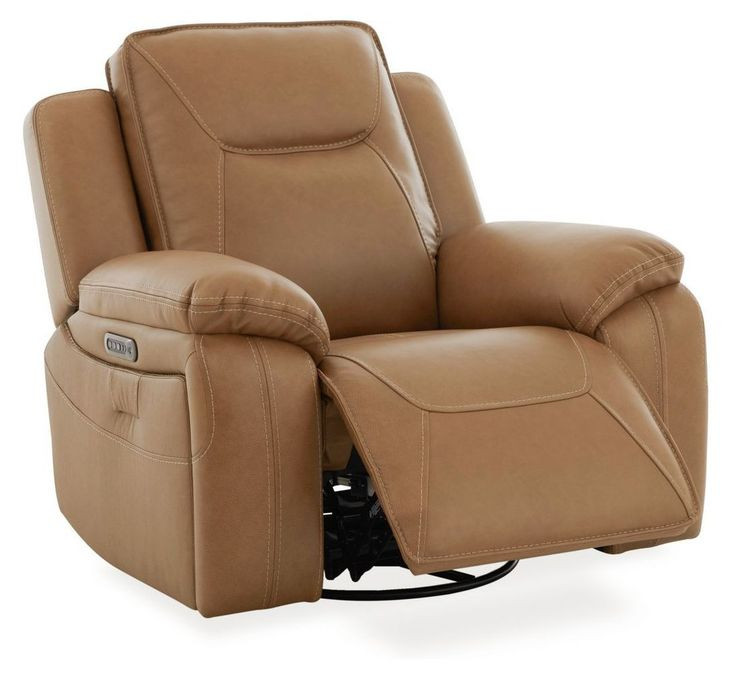 Callihan York Butternut Leather 89" Power Reclining Living Room Set with USB Charging and Heat Massage