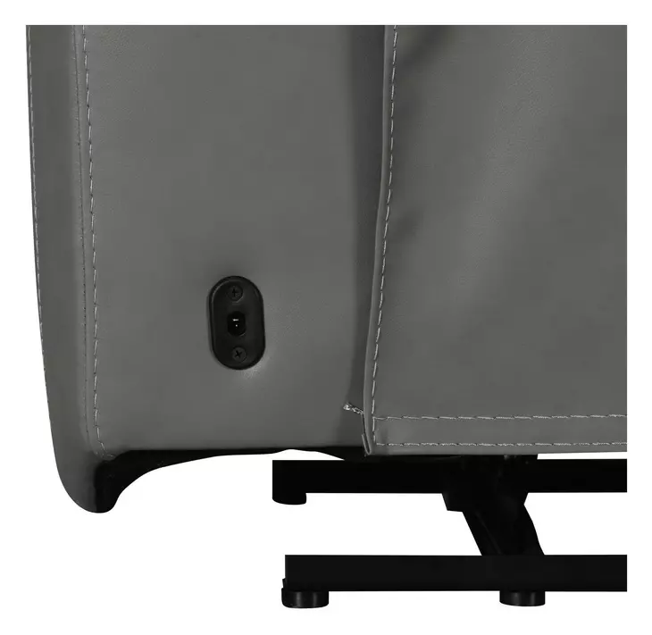 Camden Aline Light Gray Leather Modular Triple Power Zero Wall Reclining Sectional with Console and USB Charging