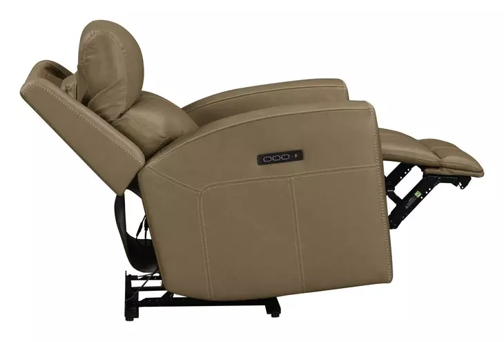 Camden Aline Toast Leather Triple Power Zero Wall Reclining Living Room Set with USB Charging