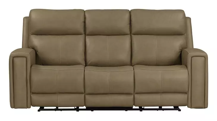 Camden Aline Toast Leather 89" Triple Power Zero Wall Reclining Sofa with USB Charging