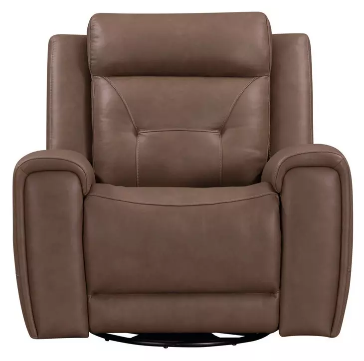 Kingswell Aline Saddle Leather Glider Power Recliner with USB Charging