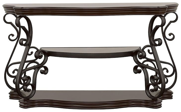 Laney Deep Merlot And Clear Sofa Table