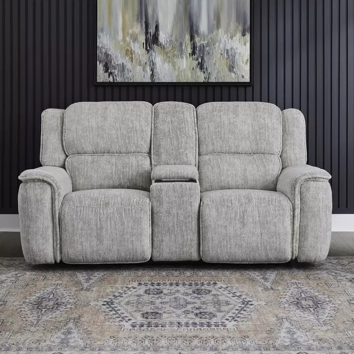 Clayfield Galactic Parchment 81" Zero Gravity Triple Power Reclining Loveseat with Console and USB Charging