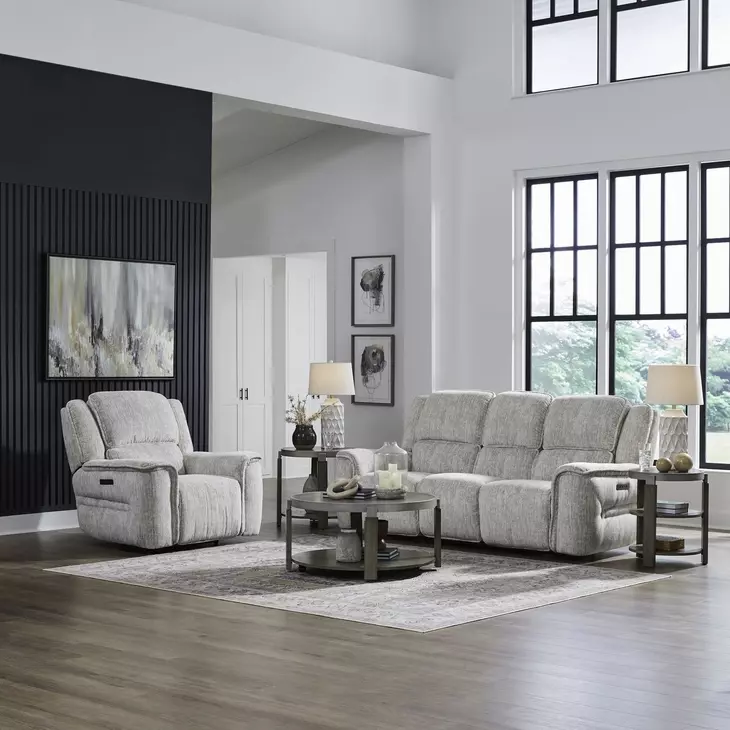 Clayfield Galactic Parchment 91" Zero Gravity Triple Power Reclining Sofa with USB Charging