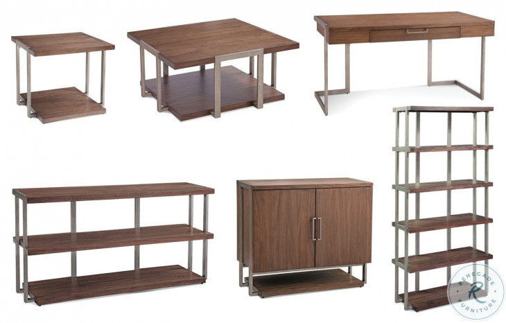 Brooke Walnut And Brushed Gold Cocktail Table